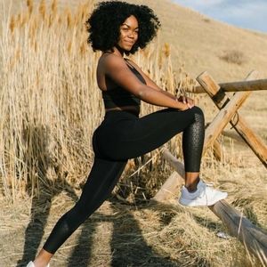 Zyia yoga pants with flower detail